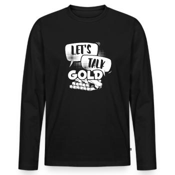 Mines d’or - T-shirt manches longues Premium bio Homme - noir - Devant - Nico (187cm)