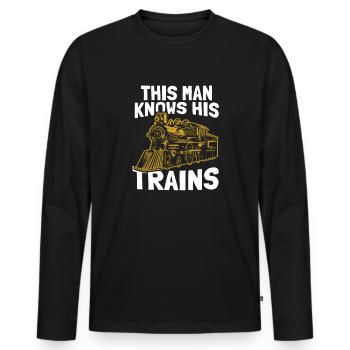 Railway Railway Train Train Train Driver - Men's Premium Organic Long Sleeve Shirt - black - Front - Nico (187cm)