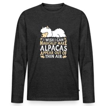 Alpaca - Men's Premium Organic Long Sleeve Shirt - heather anthracite - Front - Nico (187cm)