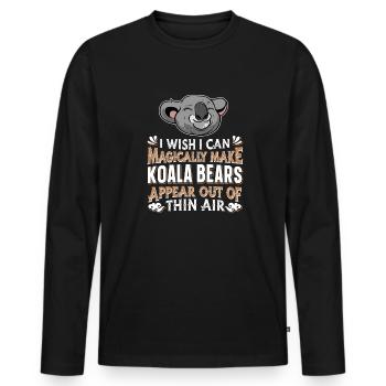 Koala Koala Bear - Men's Premium Organic Long Sleeve Shirt - black - Front - Nico (187cm)