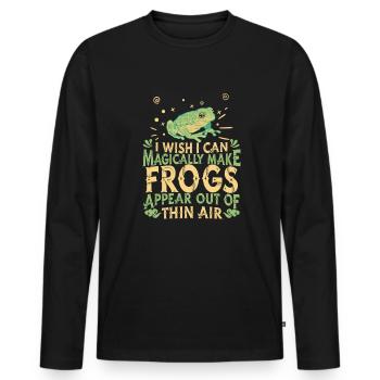 Frog Frogs Amphibian - Men's Premium Organic Long Sleeve Shirt - black - Front - Nico (187cm)