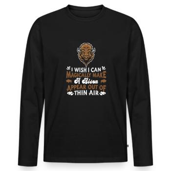 American Bison Buffalo - Men's Premium Organic Long Sleeve Shirt - black - Front - Nico (187cm)