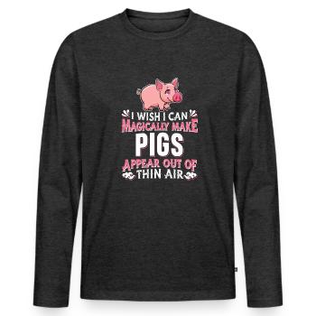 Pig Farmer Farmer Pig farmer - Men's Premium Organic Long Sleeve Shirt - heather anthracite - Front - Nico (187cm)