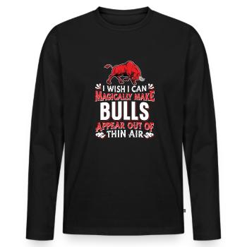 Bull Bull - Men's Premium Organic Long Sleeve Shirt - black - Front - Nico (187cm)