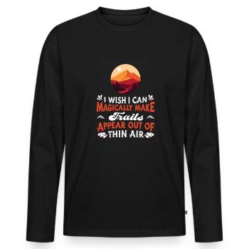 Hiking Trekking Hikers - Men's Premium Organic Long Sleeve Shirt - black - Front - Nico (187cm)