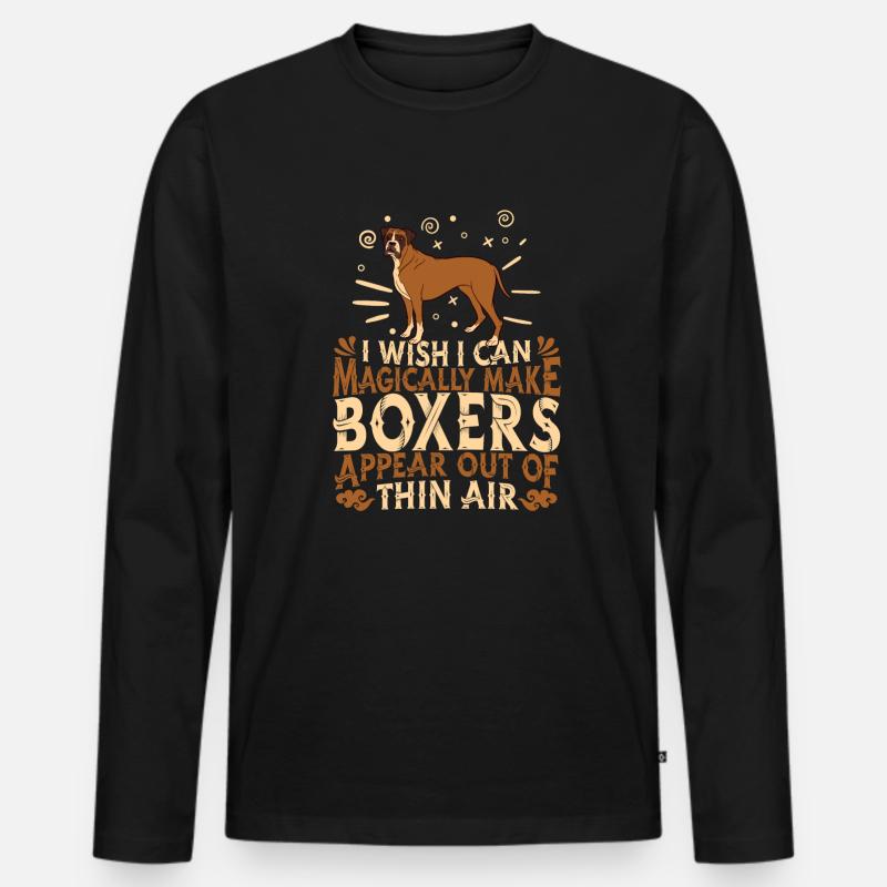 Boxer Hund - Männer Premium Bio Langarmshirt - Schwarz