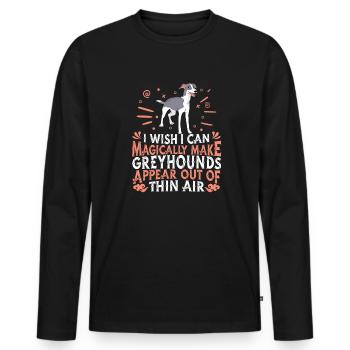 Chien Greyhound - T-shirt manches longues Premium bio Homme - noir - Devant - Nico (187cm)