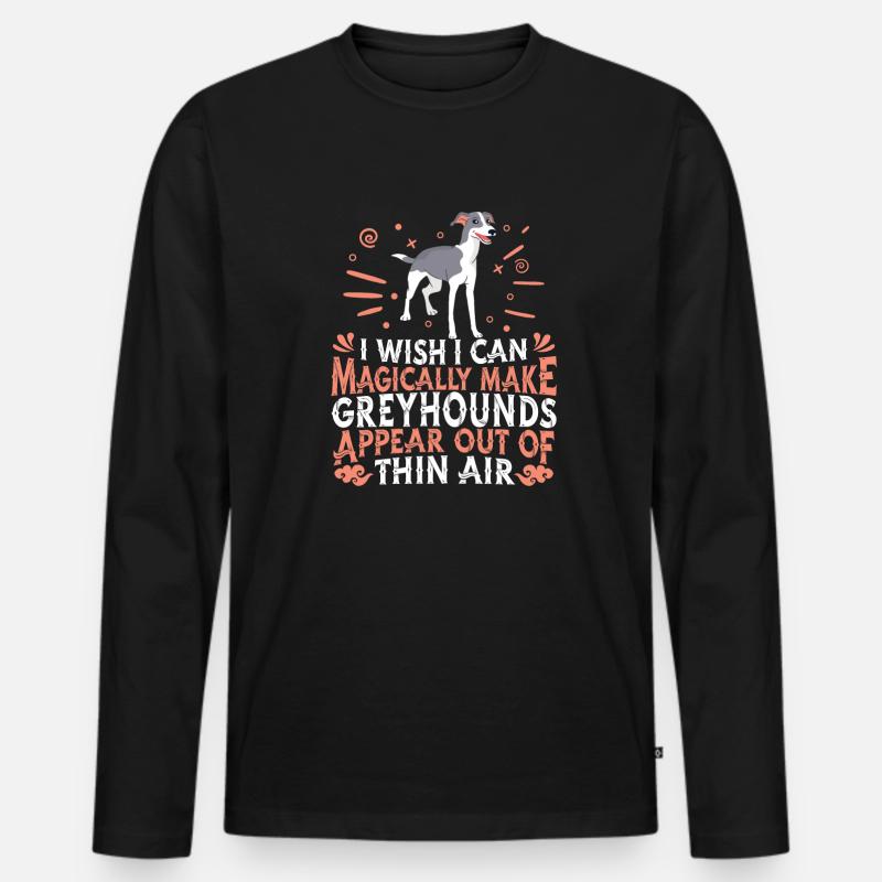 Windhund Hund - Männer Premium Bio Langarmshirt - Schwarz