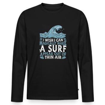 Surf Surfer Surfer - T-shirt manches longues Premium bio Homme - noir - Devant - Nico (187cm)