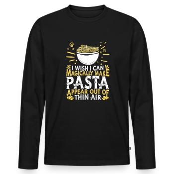 Pasta Pasta Dishes Pasta Spaghetti - Men's Premium Organic Long Sleeve Shirt - black - Front - Nico (187cm)