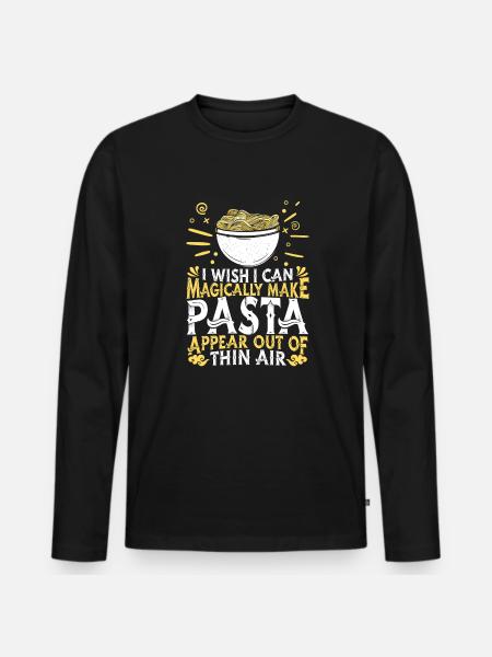 Pasta Pasta Rätter Pasta Spaghetti - Ekologisk långärmad premium-T-shirt herr - svart