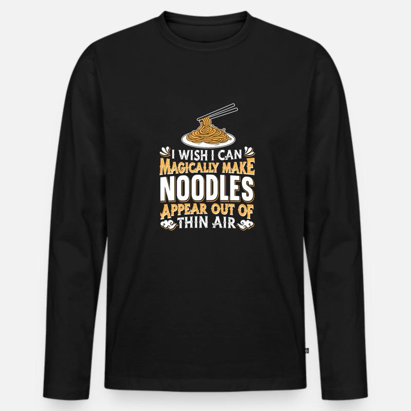 Noodles - Männer Premium Bio Langarmshirt - Schwarz