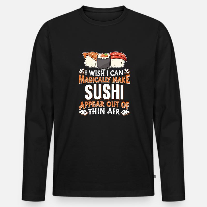 Sushi - Männer Premium Bio Langarmshirt - Schwarz