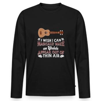 Ukulele - Männer Premium Bio Langarmshirt - Schwarz - Vorne - Nico (187cm)