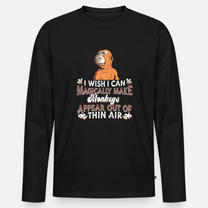 Affe - Männer Premium Bio Langarmshirt - Schwarz