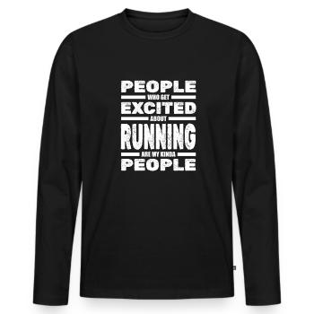 Jogging Running Running Coureurs - T-shirt manches longues Premium bio Homme - noir - Devant - Nico (187cm)