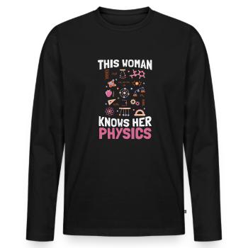 Physik Physiker - Männer Premium Bio Langarmshirt - Schwarz - Vorne - Nico (187cm)