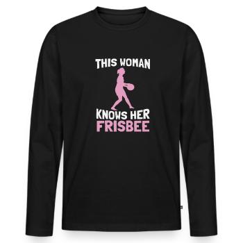 Frisbee - Men's Premium Organic Long Sleeve Shirt - black - Front - Nico (187cm)