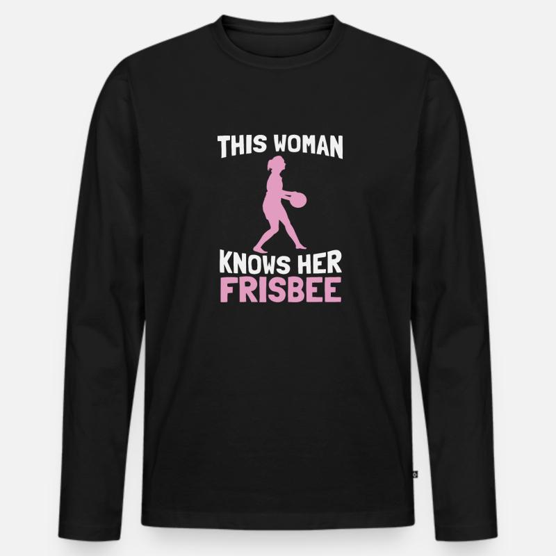 Frisbee - Männer Premium Bio Langarmshirt - Schwarz
