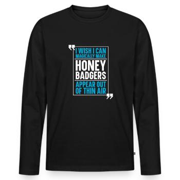 Honey badger - Men's Premium Organic Long Sleeve Shirt - black - Front - Nico (187cm)