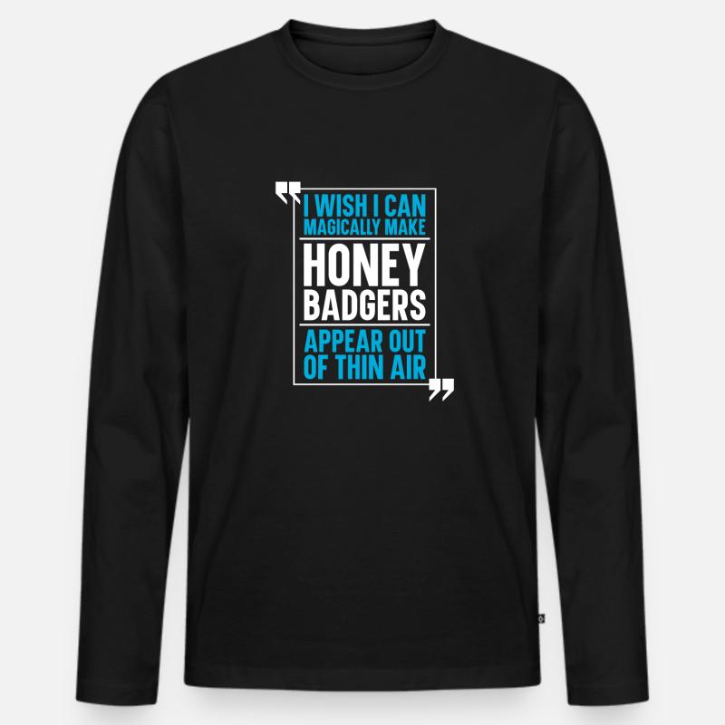 Honigdachs - Männer Premium Bio Langarmshirt - Schwarz