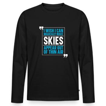 Ski Skiing Skis - Men's Premium Organic Long Sleeve Shirt - black - Front - Nico (187cm)
