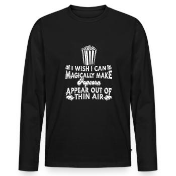 Popcorn - Männer Premium Bio Langarmshirt - Schwarz - Vorne - Nico (187cm)