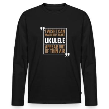 Ukulele - Men's Premium Organic Long Sleeve Shirt - black - Front - Nico (187cm)
