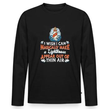Phare - T-shirt manches longues Premium bio Homme - noir - Devant - Nico (187cm)