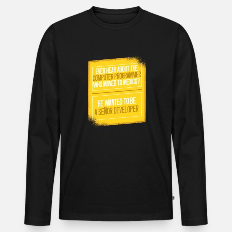 Programmer Coder Software Developer - Men's Premium Organic Long Sleeve Shirt - black