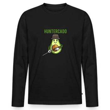 Hunter Hunting Hunting - Men's Premium Organic Long Sleeve Shirt - black - Front - Nico (187cm)