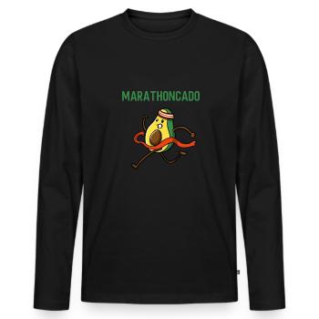 Ultramarathon 100 kilometers Ultrarunning - Men's Premium Organic Long Sleeve Shirt - black - Front - Nico (187cm)