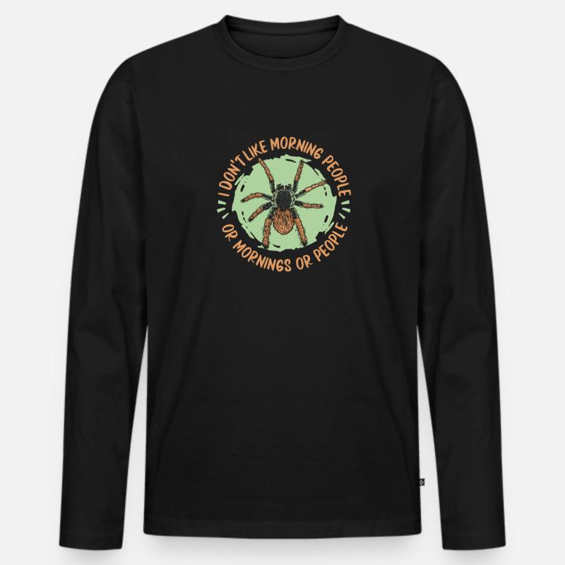 Spinne Haustier - Männer Premium Bio Langarmshirt - Schwarz