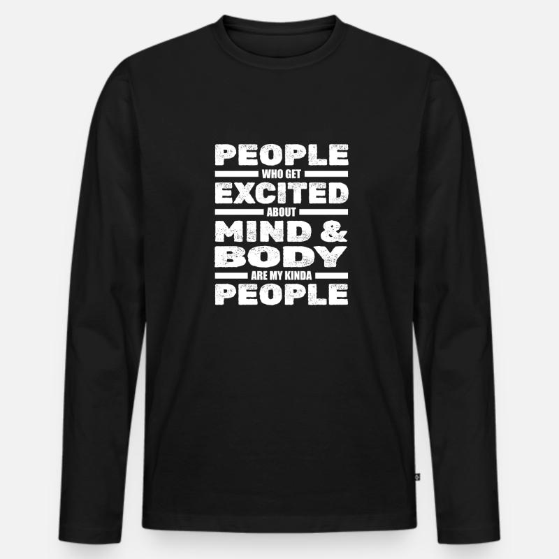 Pilates - Männer Premium Bio Langarmshirt - Schwarz