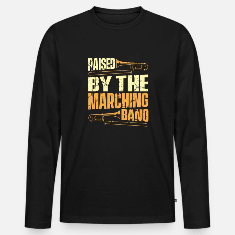 Posaune - Männer Premium Bio Langarmshirt - Schwarz