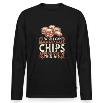 Poker Pokerspieler Texas Holdem - Männer Premium Bio Langarmshirt - Schwarz - Vorne - Nico (187cm)