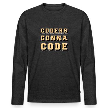 Programmer Coder Software Developer - Men's Premium Organic Long Sleeve Shirt - heather anthracite - Front - Nico (187cm)