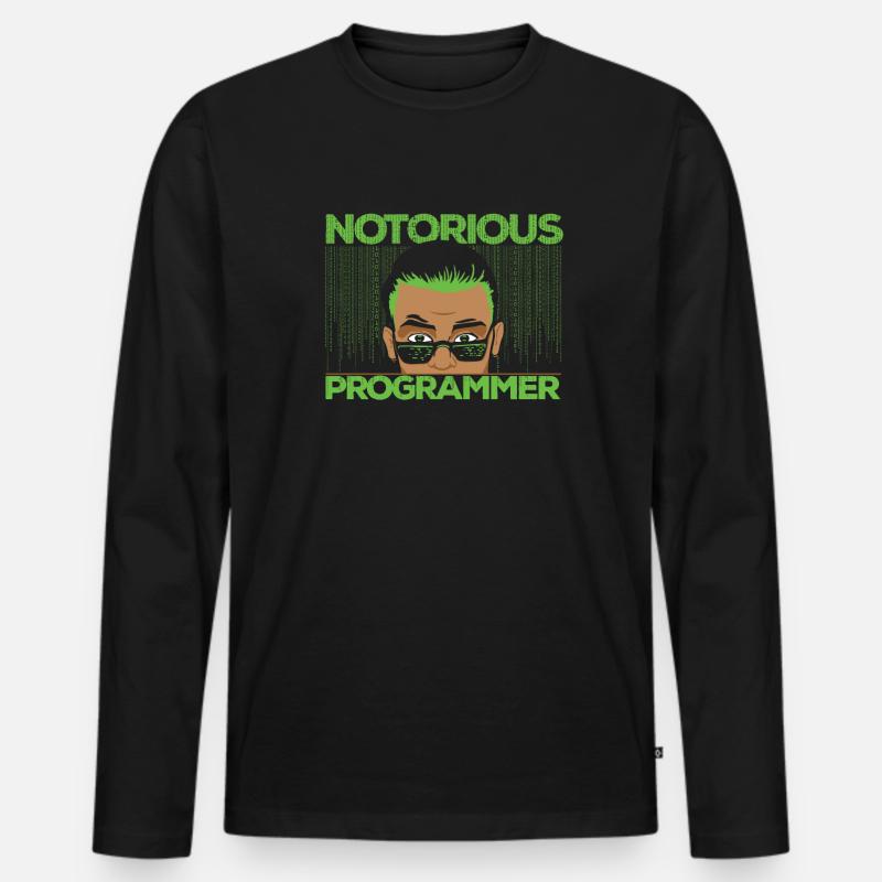 Programmeur Coder Développeur de logiciels - T-shirt manches longues Premium bio Homme - noir