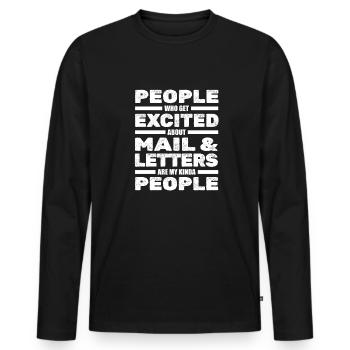 Postman Letter Courier Postman - Men's Premium Organic Long Sleeve Shirt - black - Front - Nico (187cm)
