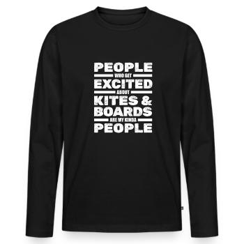 Kitesurfen Kiteboarding Kite Kiten - Männer Premium Bio Langarmshirt - Schwarz - Vorne - Nico (187cm)