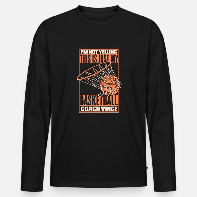 Basketballtrainer Basketball Trainer Coach - Männer Premium Bio Langarmshirt - Schwarz