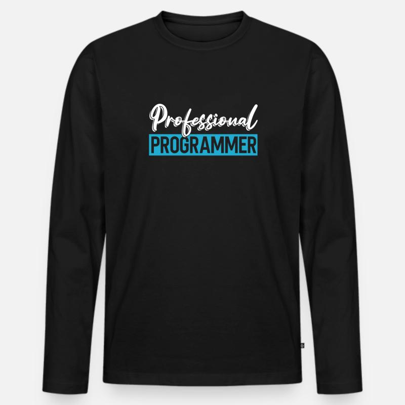 Programmer Coder Software Developer - Men's Premium Organic Long Sleeve Shirt - black