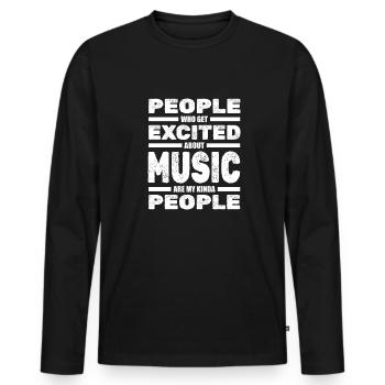French Horn Horn player - Men's Premium Organic Long Sleeve Shirt - black - Front - Nico (187cm)