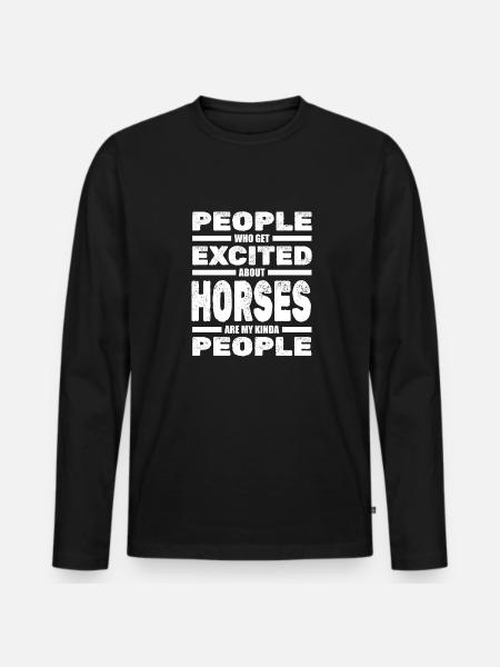 Cavalier Équitation Équitation - T-shirt manches longues Premium bio Homme - noir