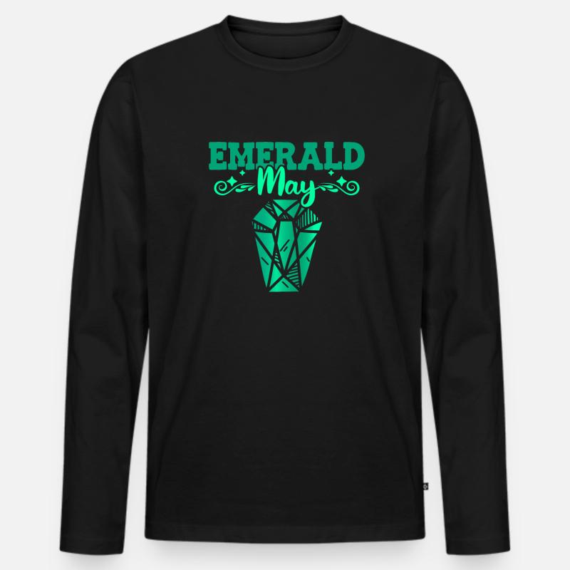 Edelsteine - Männer Premium Bio Langarmshirt - Schwarz