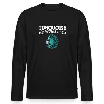 Pierres précieuses - T-shirt manches longues Premium bio Homme - noir - Devant - Nico (187cm)