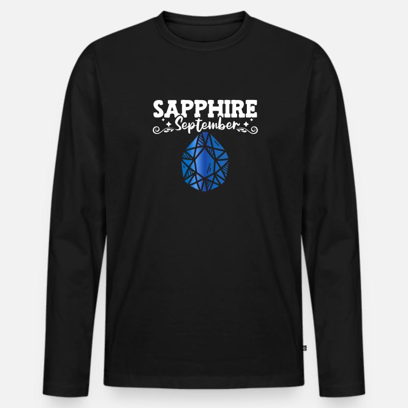 Edelsteine - Männer Premium Bio Langarmshirt - Schwarz