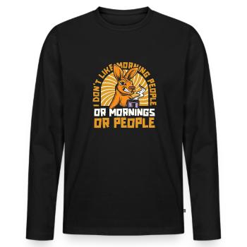 Kangaroo - Men's Premium Organic Long Sleeve Shirt - black - Front - Nico (187cm)