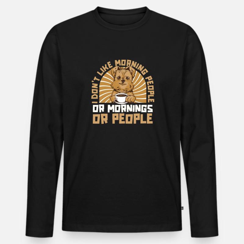 Brussels Griffon Hund - Männer Premium Bio Langarmshirt - Schwarz