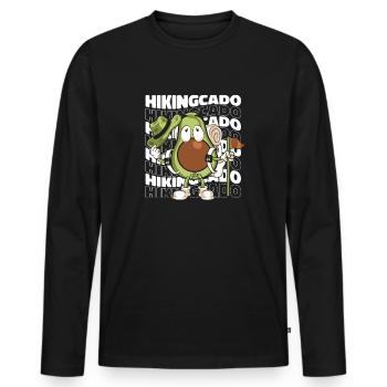 Hiking Trekking Hikers - Men's Premium Organic Long Sleeve Shirt - black - Front - Nico (187cm)